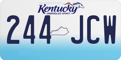 KY license plate 244JCW
