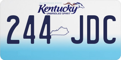 KY license plate 244JDC