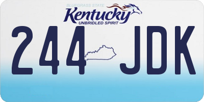 KY license plate 244JDK