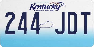 KY license plate 244JDT