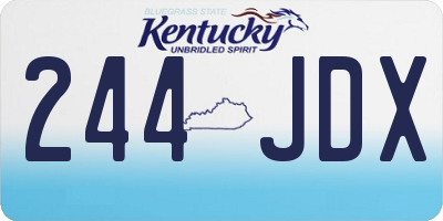 KY license plate 244JDX