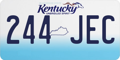 KY license plate 244JEC
