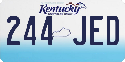 KY license plate 244JED