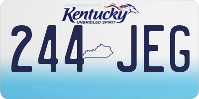 KY license plate 244JEG