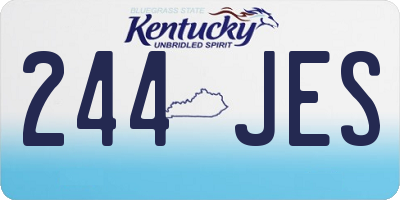 KY license plate 244JES