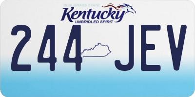 KY license plate 244JEV