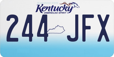 KY license plate 244JFX