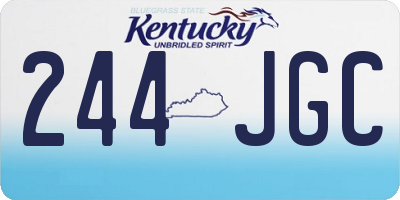 KY license plate 244JGC