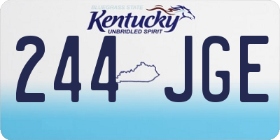 KY license plate 244JGE