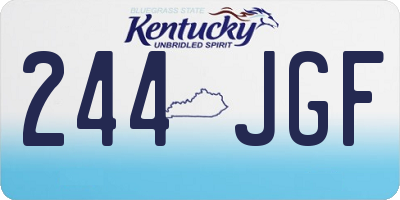 KY license plate 244JGF