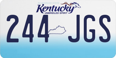 KY license plate 244JGS
