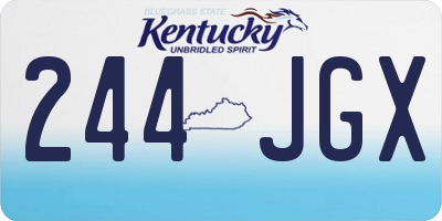 KY license plate 244JGX
