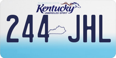 KY license plate 244JHL