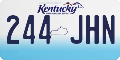KY license plate 244JHN