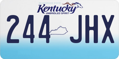 KY license plate 244JHX