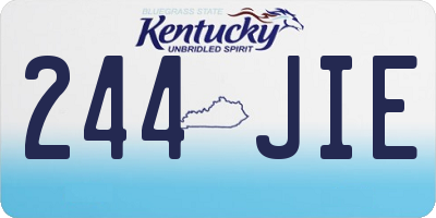 KY license plate 244JIE