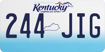 KY license plate 244JIG