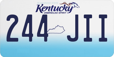 KY license plate 244JII