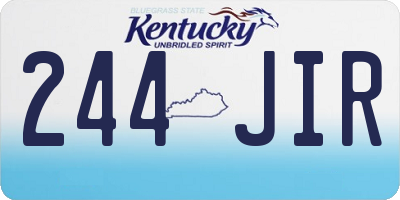 KY license plate 244JIR