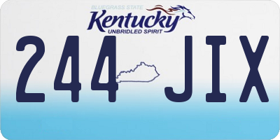 KY license plate 244JIX