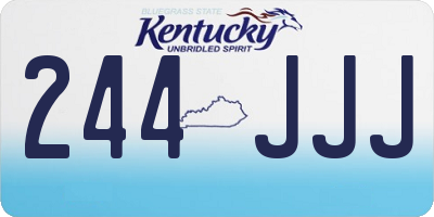 KY license plate 244JJJ