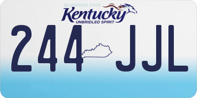 KY license plate 244JJL
