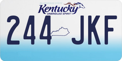 KY license plate 244JKF