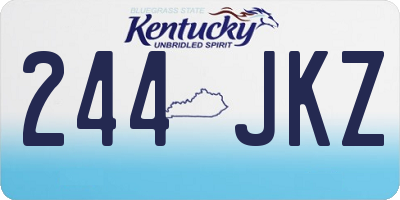 KY license plate 244JKZ