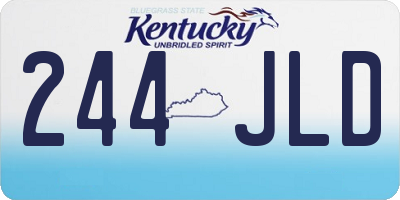 KY license plate 244JLD
