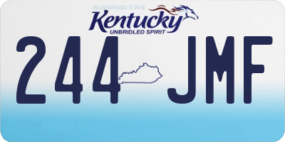 KY license plate 244JMF