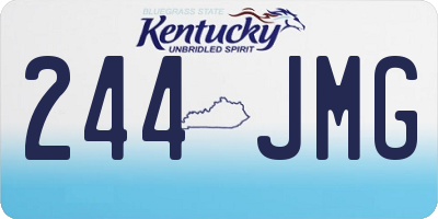 KY license plate 244JMG