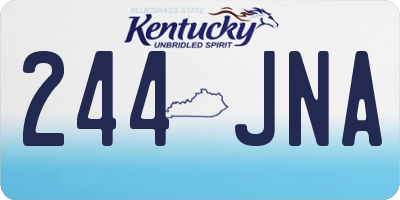 KY license plate 244JNA
