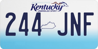 KY license plate 244JNF