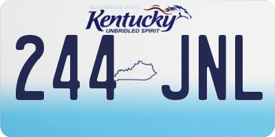 KY license plate 244JNL