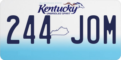 KY license plate 244JOM
