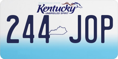 KY license plate 244JOP