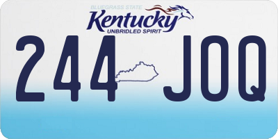 KY license plate 244JOQ
