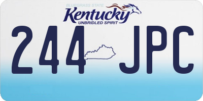 KY license plate 244JPC