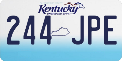 KY license plate 244JPE