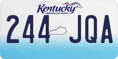 KY license plate 244JQA