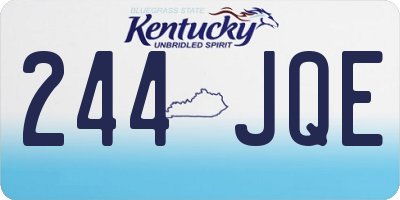 KY license plate 244JQE