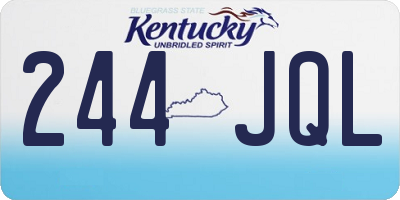 KY license plate 244JQL