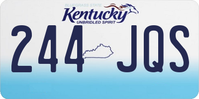 KY license plate 244JQS