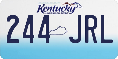KY license plate 244JRL