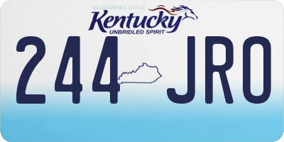 KY license plate 244JRO