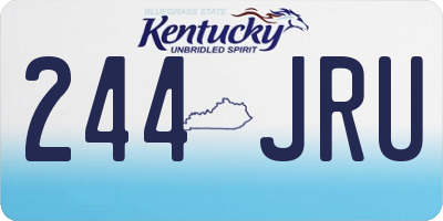 KY license plate 244JRU