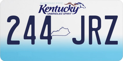 KY license plate 244JRZ
