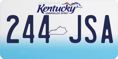 KY license plate 244JSA