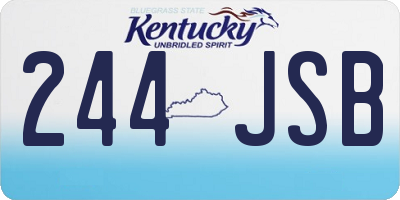 KY license plate 244JSB