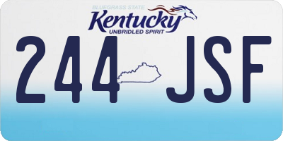 KY license plate 244JSF